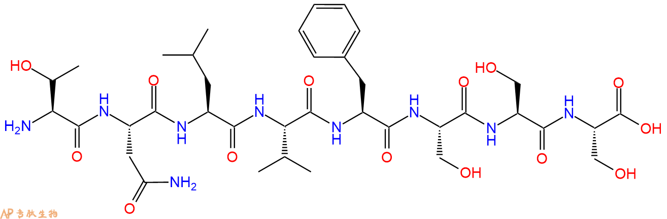 专肽生物产品H2N-Thr-Asn-Leu-Val-Phe-Ser-Ser-Ser-OH