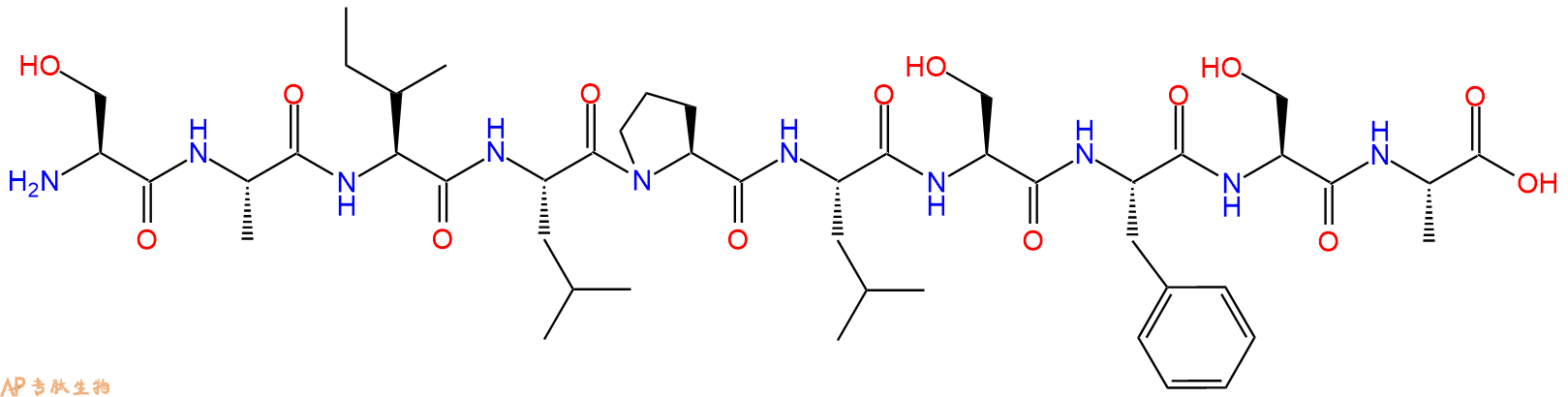 专肽生物产品H2N-Ser-Ala-Ile-Leu-Pro-Leu-Ser-Phe-Ser-Ala-OH