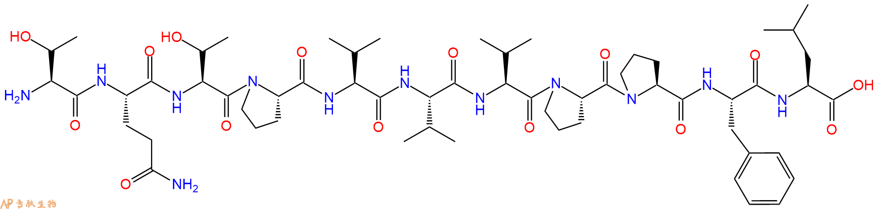 专肽生物产品H2N-Thr-Gln-Thr-Pro-Val-Val-Val-Pro-Pro-Phe-Leu-OH