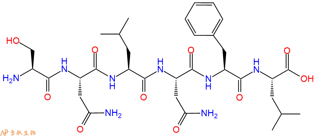 专肽生物产品H2N-Ser-Asn-Leu-Asn-Phe-Leu-OH