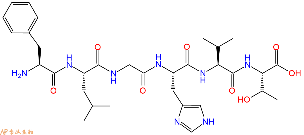 专肽生物产品H2N-Phe-Leu-Gly-His-Val-Thr-OH