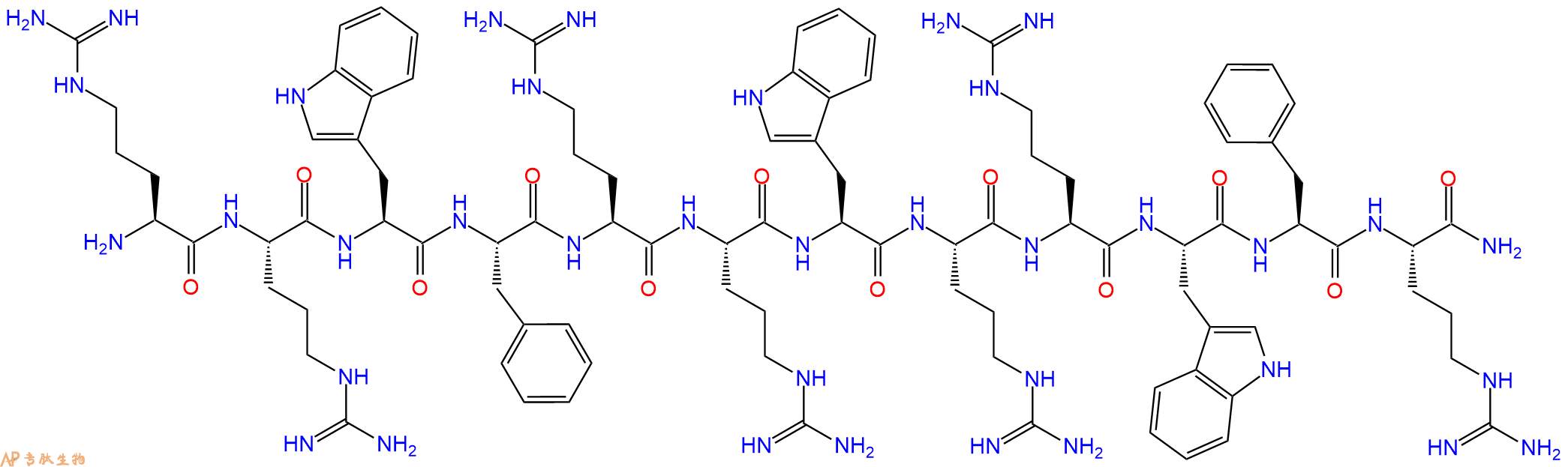 专肽生物产品H2N-Arg-Arg-Trp-Phe-Arg-Arg-Trp-Arg-Arg-Trp-Phe-Arg-CONH2