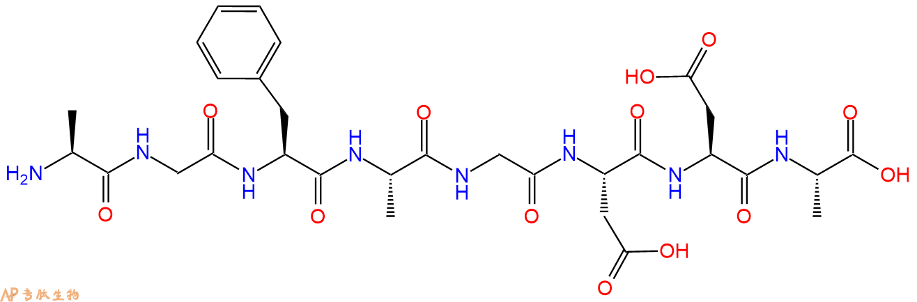 专肽生物产品H2N-Ala-Gly-Phe-Ala-Gly-Asp-Asp-Ala-OH