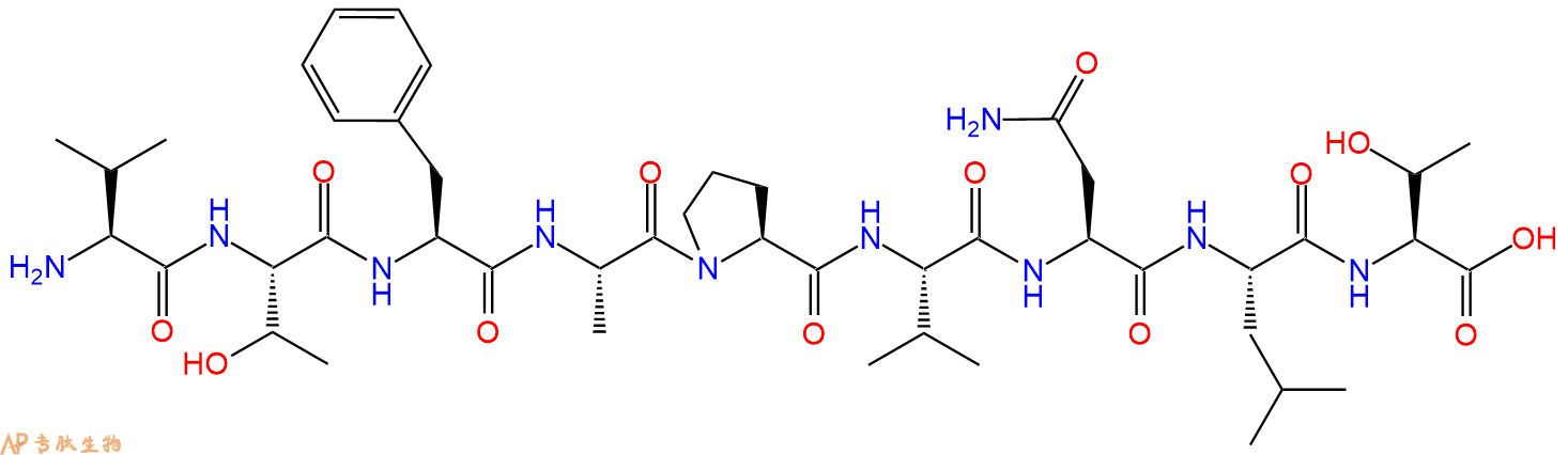 专肽生物产品H2N-Val-Thr-Phe-Ala-Pro-Val-Asn-Leu-Thr-OH