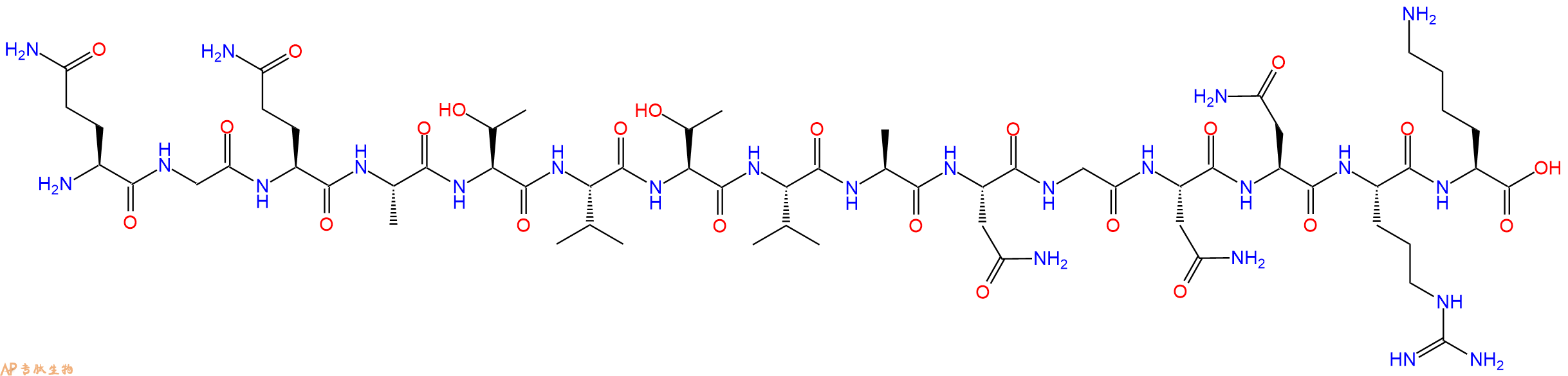 专肽生物产品H2N-Gln-Gly-Gln-Ala-Thr-Val-Thr-Val-Ala-Asn-Gly-Asn-Asn-Arg-Lys-OH