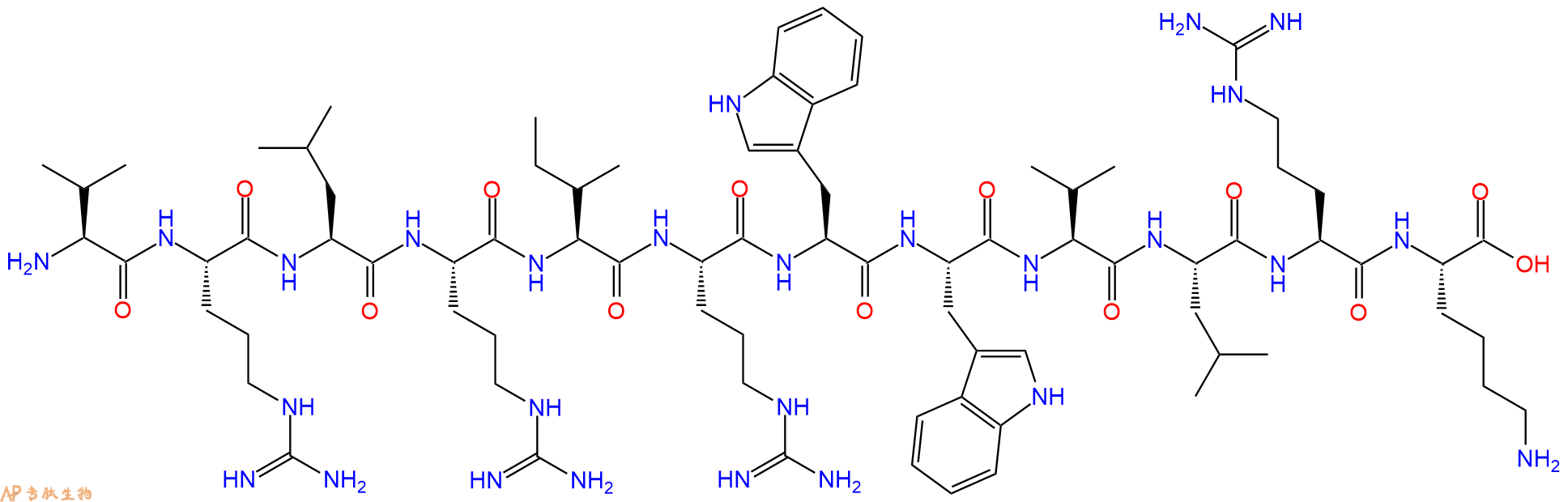 专肽生物产品H2N-Val-Arg-Leu-Arg-Ile-Arg-Trp-Trp-Val-Leu-Arg-Lys-OH