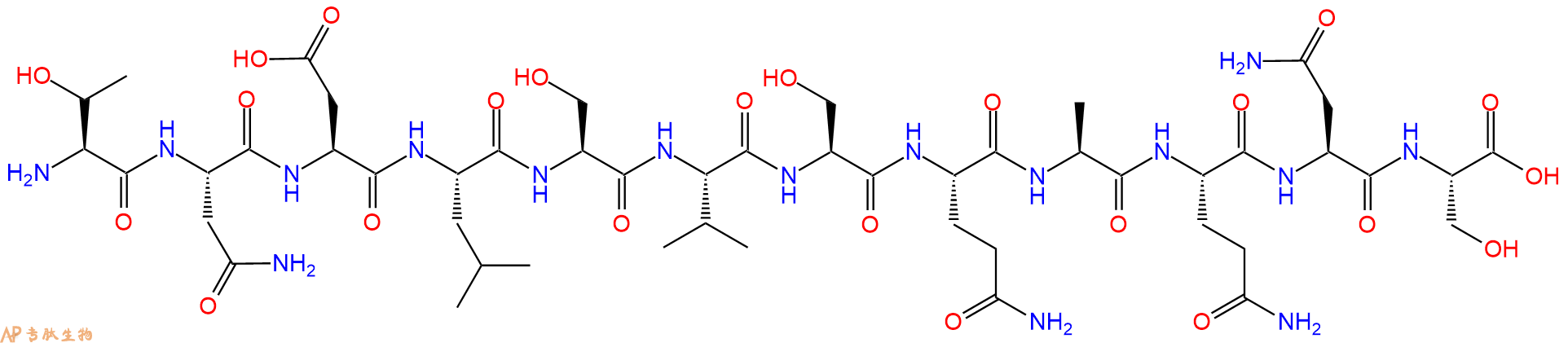 专肽生物产品H2N-Thr-Asn-Asp-Leu-Ser-Val-Ser-Gln-Ala-Gln-Asn-Ser-OH