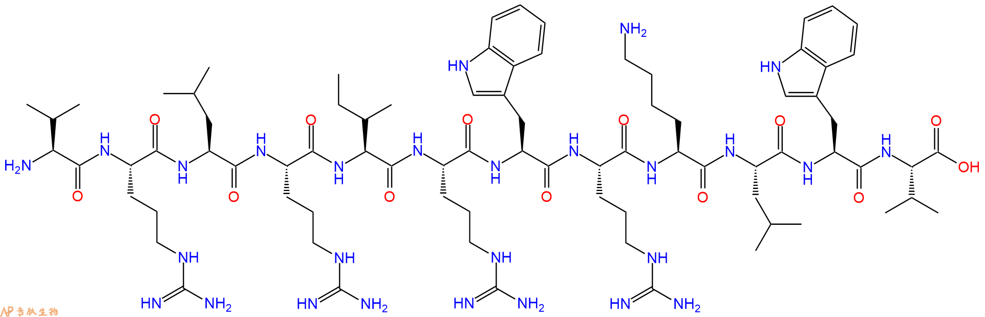 专肽生物产品H2N-Val-Arg-Leu-Arg-Ile-Arg-Trp-Arg-Lys-Leu-Trp-Val-OH