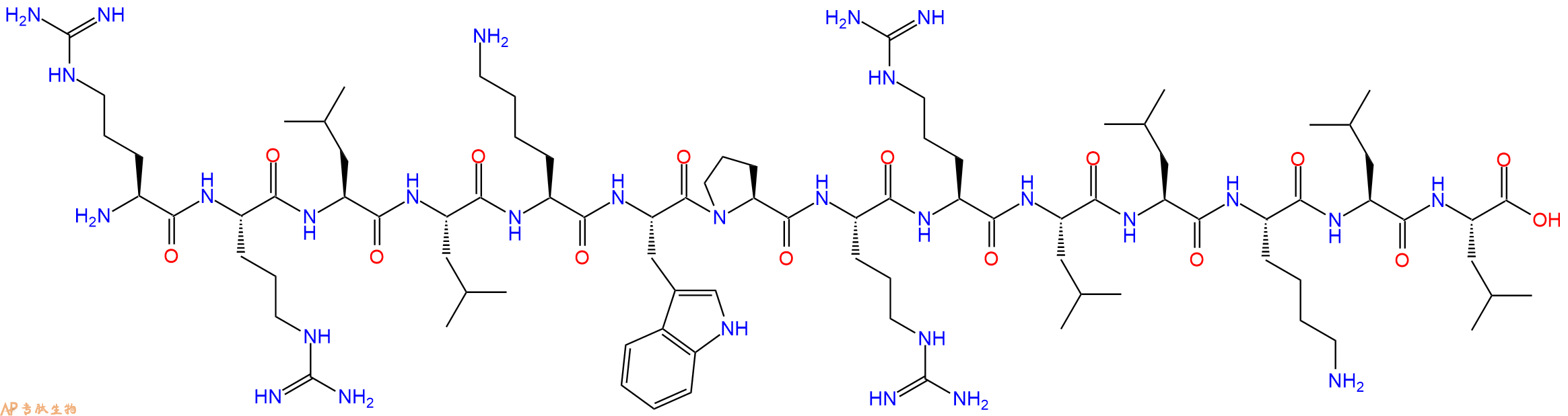 专肽生物产品H2N-Arg-Arg-Leu-Leu-Lys-Trp-Pro-Arg-Arg-Leu-Leu-Lys-Leu-Leu-OH