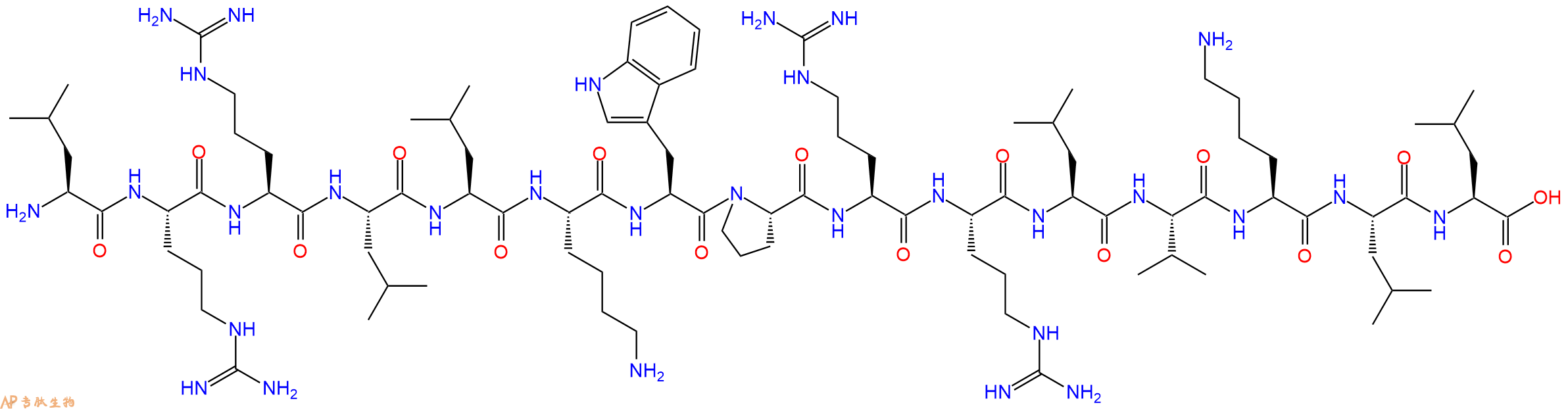 专肽生物产品H2N-Leu-Arg-Arg-Leu-Leu-Lys-Trp-Pro-Arg-Arg-Leu-Val-Lys-Leu-Leu-OH