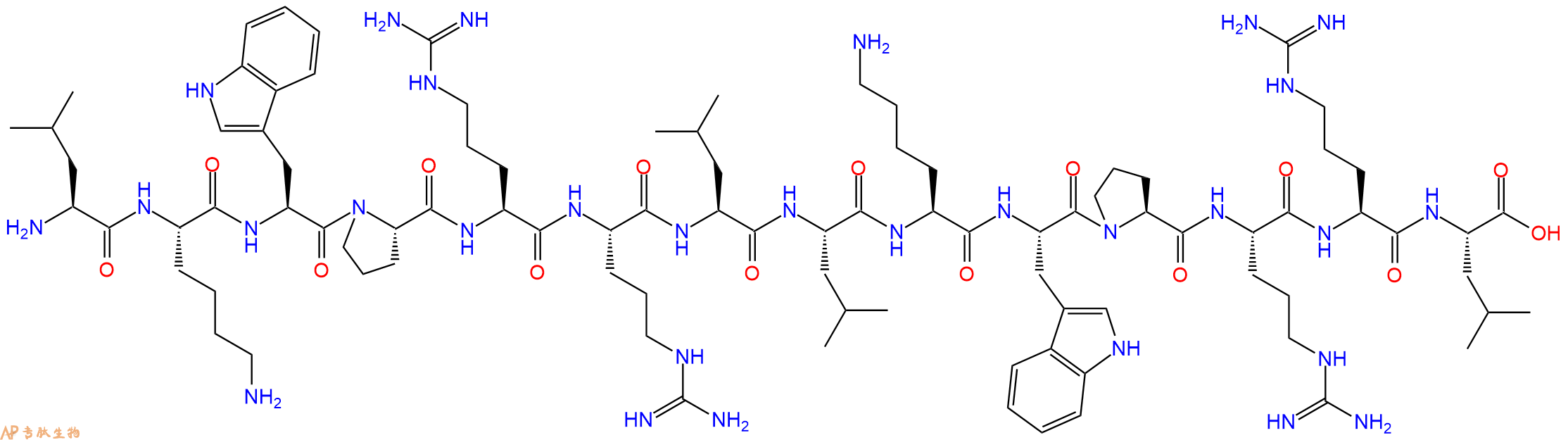 专肽生物产品H2N-Leu-Lys-Trp-Pro-Arg-Arg-Leu-Leu-Lys-Trp-Pro-Arg-Arg-Leu-OH