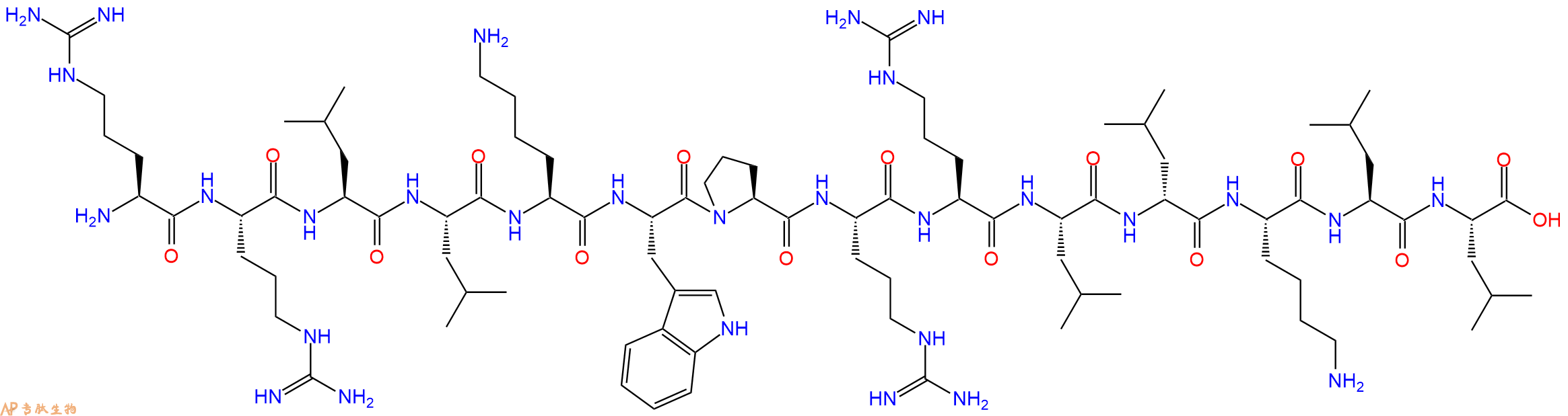专肽生物产品H2N-Arg-Arg-Leu-Leu-Lys-Trp-Pro-Arg-Arg-Leu-DLeu-Lys-Leu-Leu-OH