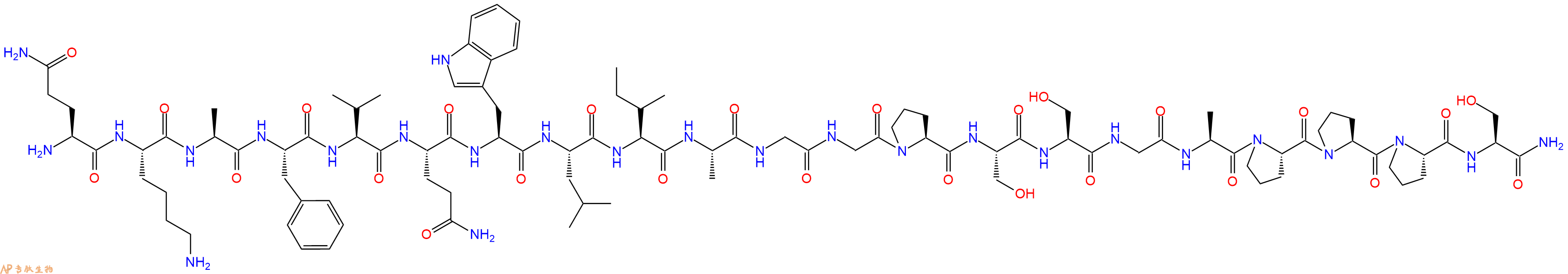 专肽生物产品H2N-Gln-Lys-Ala-Phe-Val-Gln-Trp-Leu-Ile-Ala-Gly-Gly-Pro-Ser-Ser-Gly-Ala-Pro-Pro-Pro-Ser-CONH2