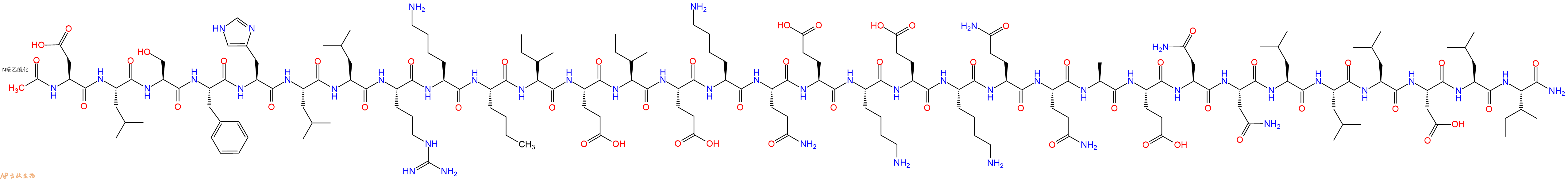 专肽生物产品Ac-Asp-Leu-Ser-Phe-His-Leu-Leu-Arg-Lys-Nle-Ile-Glu-Ile-Glu-Lys-Gln-Glu-Lys-Glu-Lys-Gln-Gln-Ala-Glu-Asn-Asn-Leu-Leu-Leu-Asp-Leu-Ile-CONH2