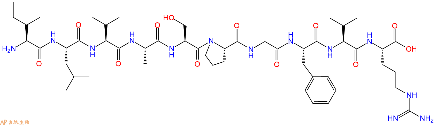 专肽生物产品H2N-Ile-Leu-Val-Ala-Ser-Pro-Gly-Phe-Val-Arg-OH