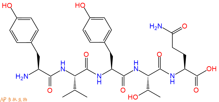 专肽生物产品H2N-Tyr-Val-Tyr-Thr-Gln-OH
