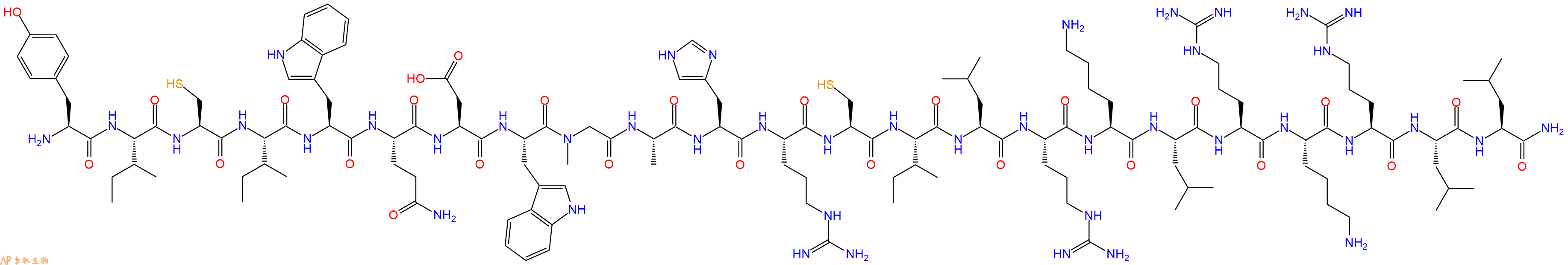 专肽生物产品H2N-Tyr-Ile-Cys-Ile-Trp-Gln-Asp-Trp-Sar-Ala-His-Arg-Cys-Ile-Leu-Arg-Lys-Leu-Arg-Lys-Arg-Leu-Leu-CONH2