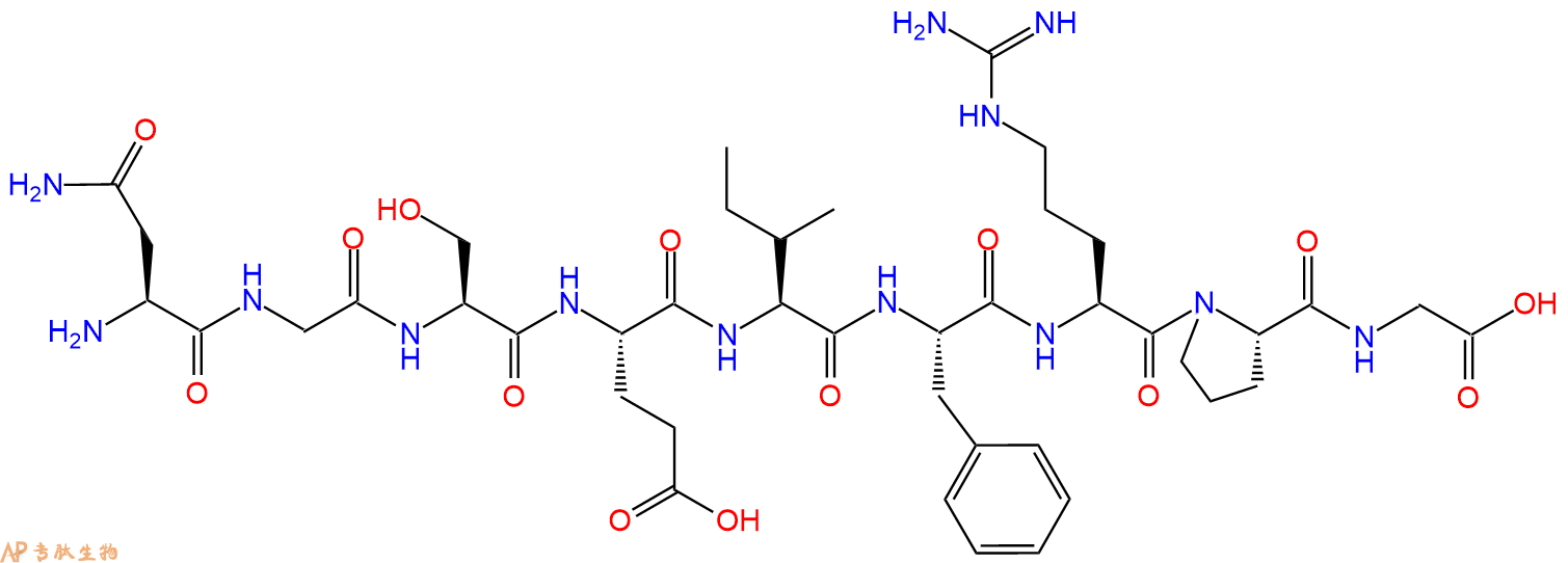 专肽生物产品H2N-Asn-Gly-Ser-Glu-Ile-Phe-Arg-Pro-Gly-OH