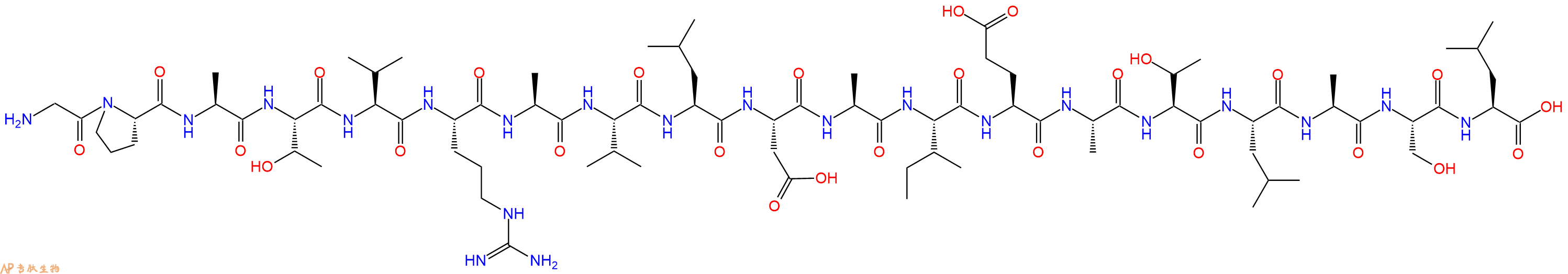 专肽生物产品H2N-Gly-Pro-Ala-Thr-Val-Arg-Ala-Val-Leu-Asp-Ala-Ile-Glu-Ala-Thr-Leu-Ala-Ser-Leu-OH