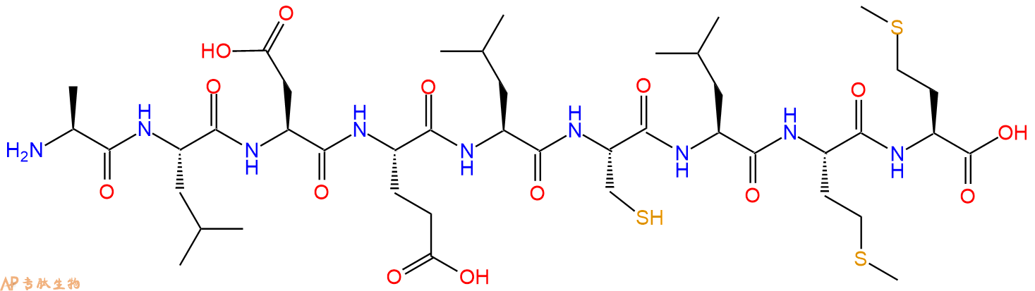 专肽生物产品H2N-Ala-Leu-Asp-Glu-Leu-Cys-Leu-Met-Met-OH