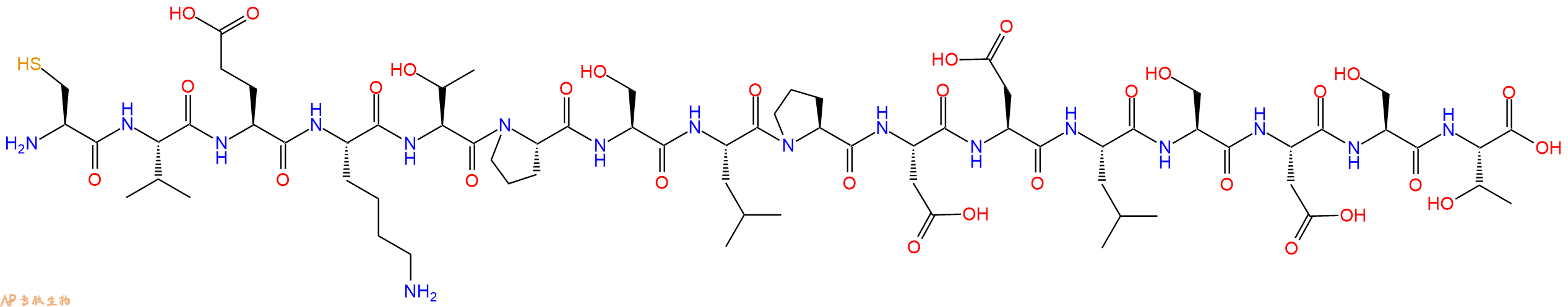 专肽生物产品H2N-Cys-Val-Glu-Lys-Thr-Pro-Ser-Leu-Pro-Asp-Asp-Leu-Ser-Asp-Ser-Thr-OH
