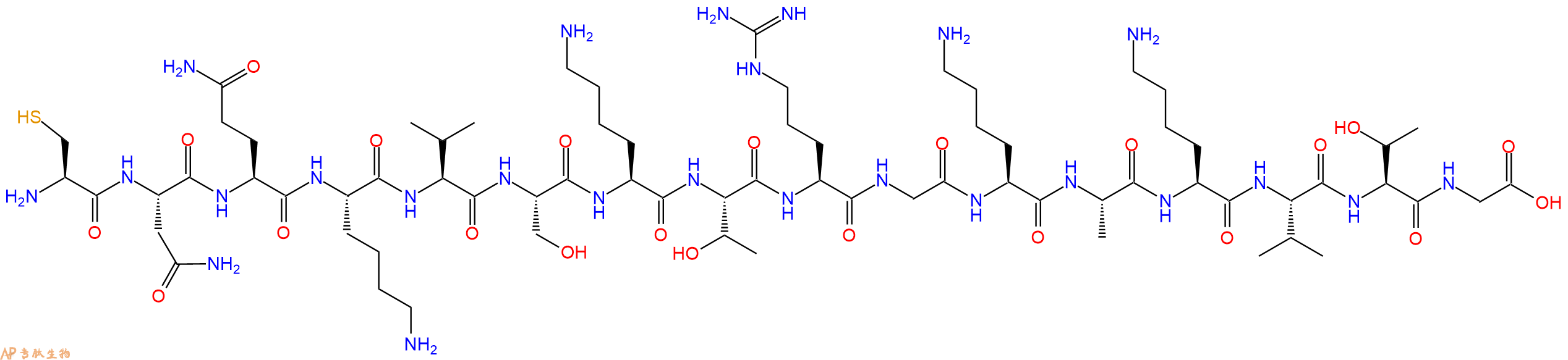 专肽生物产品H2N-Cys-Asn-Gln-Lys-Val-Ser-Lys-Thr-Arg-Gly-Lys-Ala-Lys-Val-Thr-Gly-OH