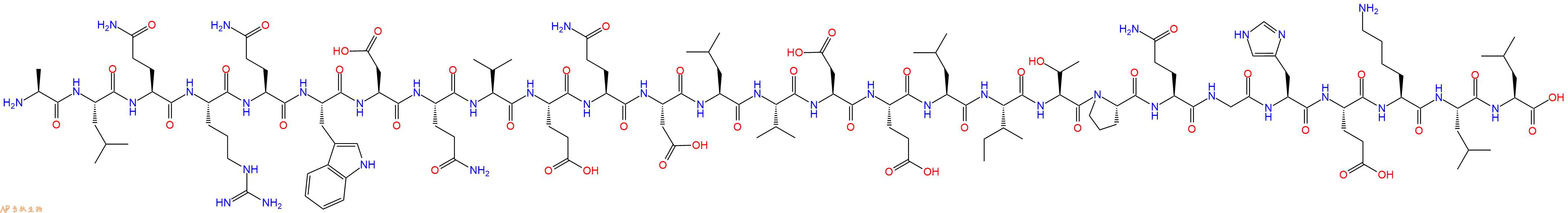 专肽生物产品H2N-Ala-Leu-Gln-Arg-Gln-Trp-Asp-Gln-Val-Glu-Gln-Asp-Leu-Val-Asp-Glu-Leu-Ile-Thr-Pro-Gln-Gly-His-Glu-Lys-Leu-Leu-OH