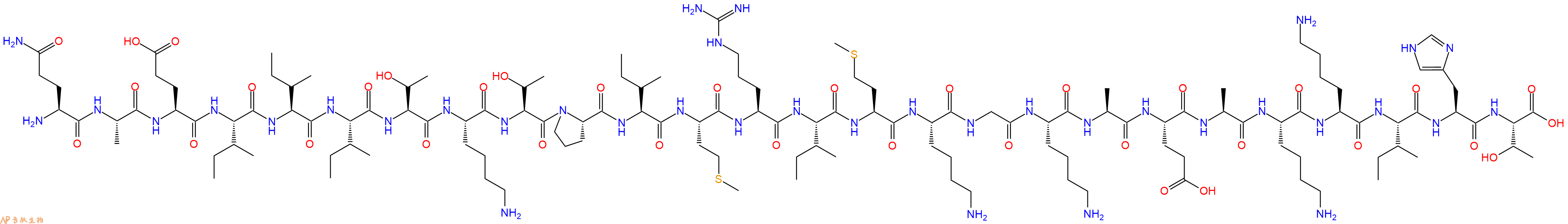 专肽生物产品H2N-Gln-Ala-Glu-Ile-Ile-Ile-Thr-Lys-Thr-Pro-Ile-Met-Arg-Ile-Met-Lys-Gly-Lys-Ala-Glu-Ala-Lys-Lys-Ile-His-Thr-OH