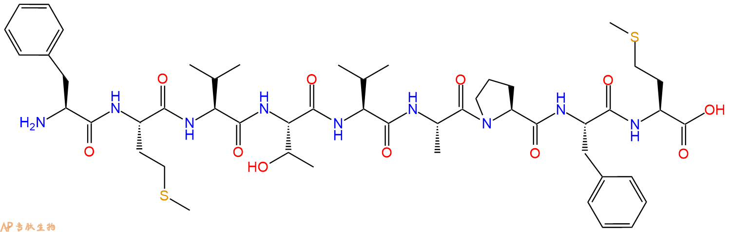 专肽生物产品H2N-Phe-Met-Val-Thr-Val-Ala-Pro-Phe-Met-OH