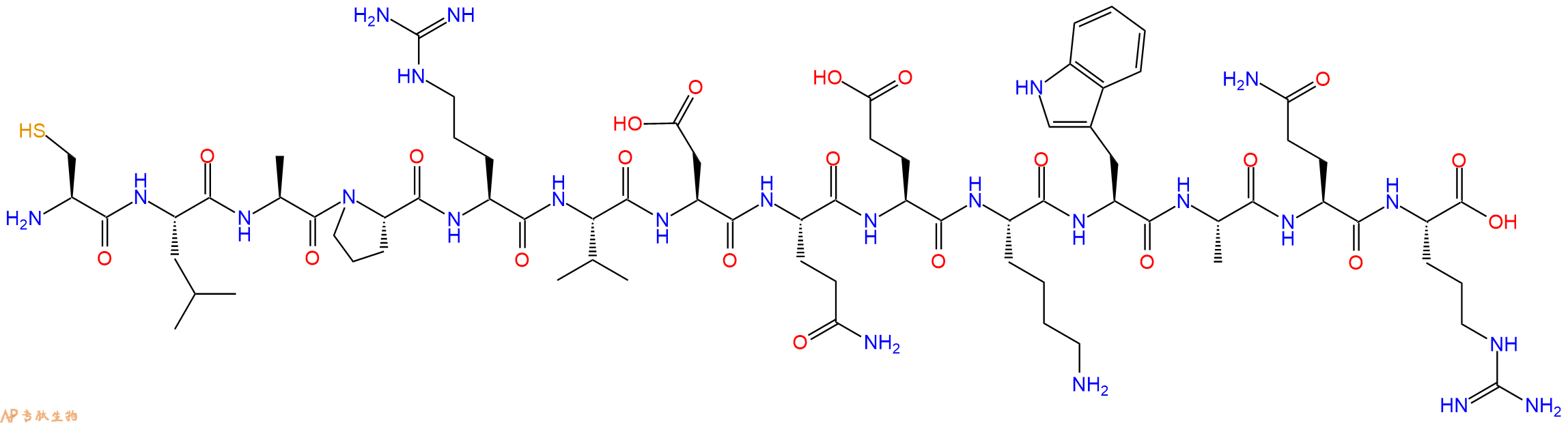 专肽生物产品H2N-Cys-Leu-Ala-Pro-Arg-Val-Asp-Gln-Glu-Lys-Trp-Ala-Gln-Arg-OH