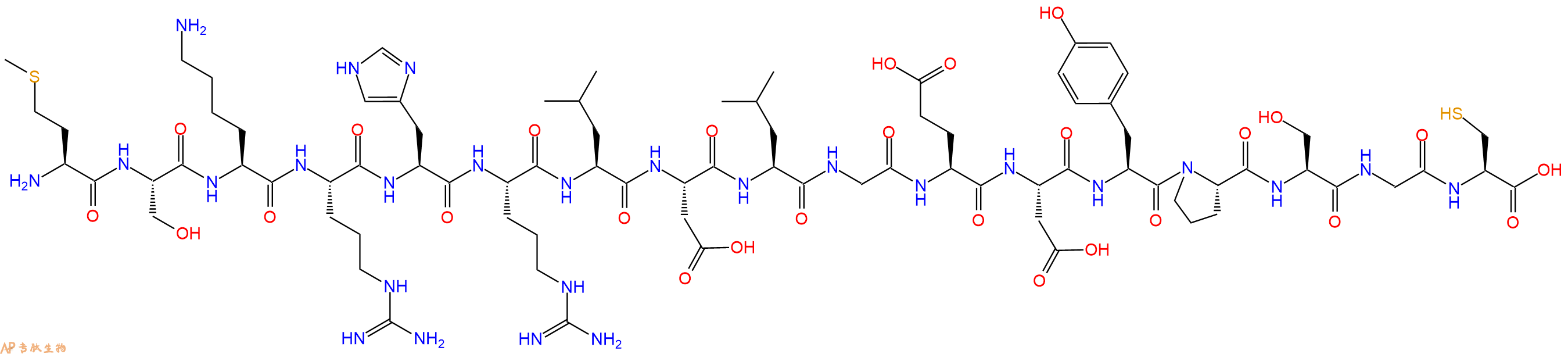 专肽生物产品H2N-Met-Ser-Lys-Arg-His-Arg-Leu-Asp-Leu-Gly-Glu-Asp-Tyr-Pro-Ser-Gly-Cys-OH