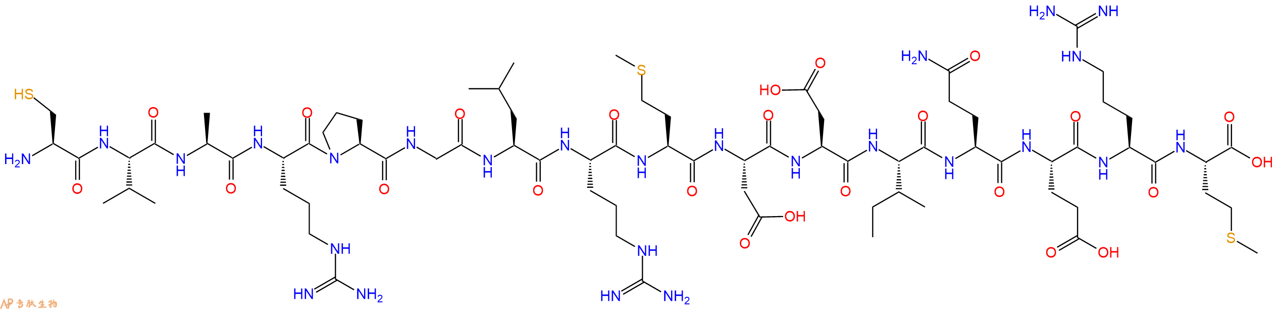 专肽生物产品H2N-Cys-Val-Ala-Arg-Pro-Gly-Leu-Arg-Met-Asp-Asp-Ile-Gln-Glu-Arg-Met-OH