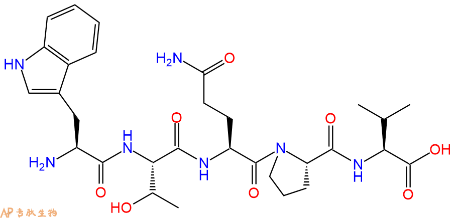 专肽生物产品H2N-Trp-Thr-Gln-Pro-Val-OH