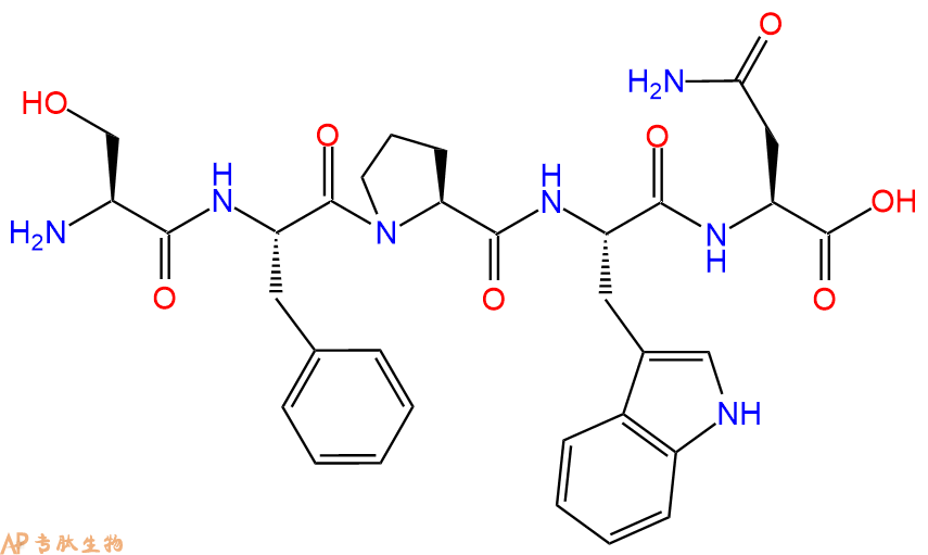 专肽生物产品H2N-Ser-Phe-Pro-Trp-Asn-OH