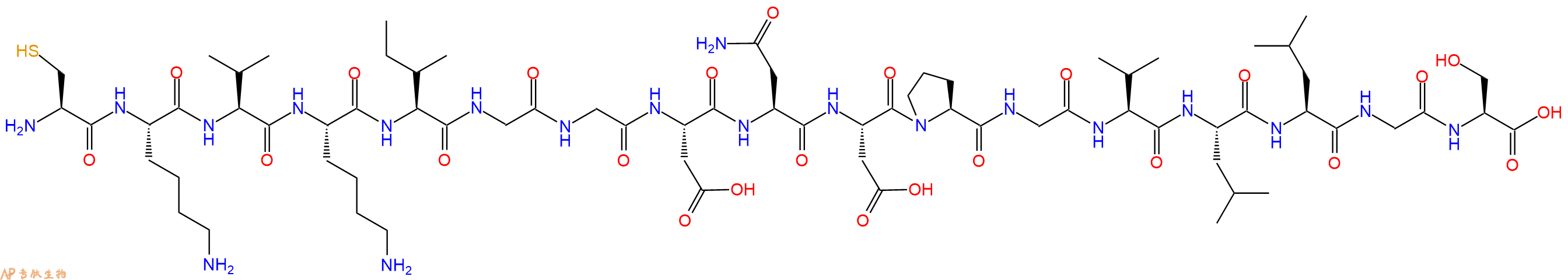 专肽生物产品H2N-Cys-Lys-Val-Lys-Ile-Gly-Gly-Asp-Asn-Asp-Pro-Gly-Val-Leu-Leu-Gly-Ser-OH
