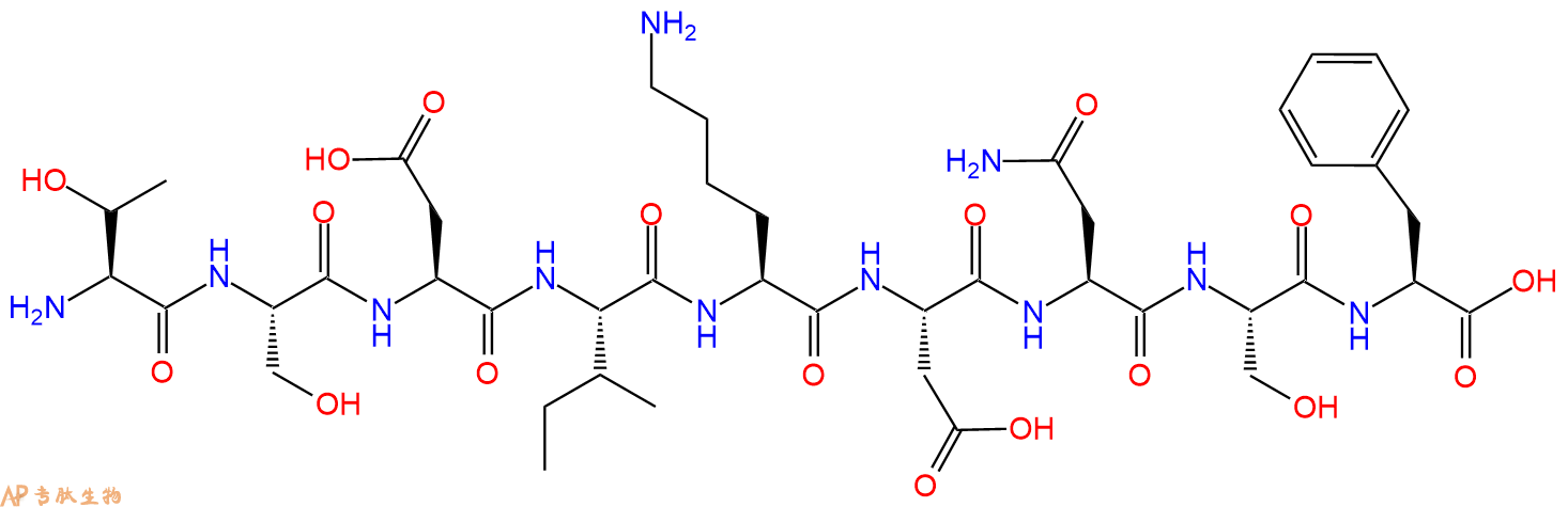 专肽生物产品H2N-Thr-Ser-Asp-Ile-Lys-Asp-Asn-Ser-Phe-OH