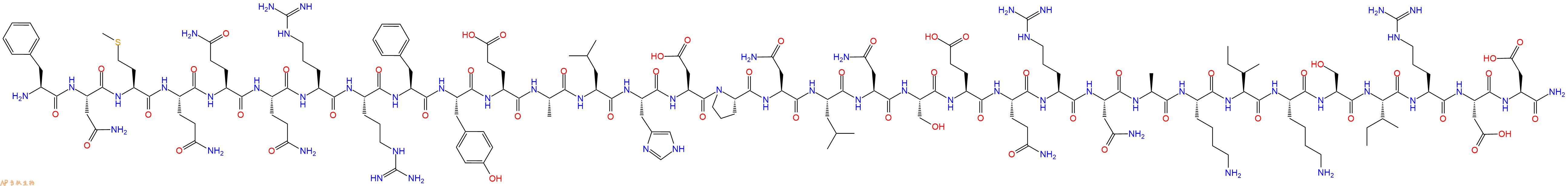专肽生物产品H2N-Phe-Asn-Met-Gln-Gln-Gln-Arg-Arg-Phe-Tyr-Glu-Ala-Leu-His-Asp-Pro-Asn-Leu-Asn-Ser-Glu-Gln-Arg-Asn-Ala-Lys-Ile-Lys-Ser-Ile-Arg-Asp-Asp-CONH2
