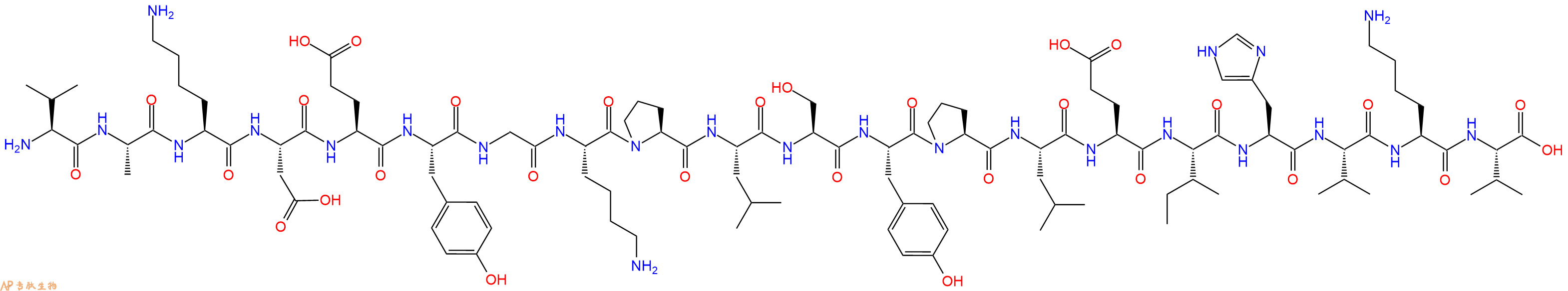 专肽生物产品H2N-Val-Ala-Lys-Asp-Glu-Tyr-Gly-Lys-Pro-Leu-Ser-Tyr-Pro-Leu-Glu-Ile-His-Val-Lys-Val-OH