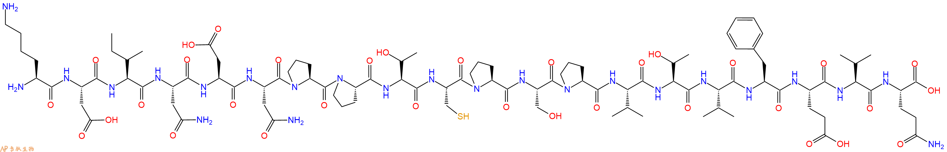 专肽生物产品H2N-Lys-Asp-Ile-Asn-Asp-Asn-Pro-Pro-Thr-Cys-Pro-Ser-Pro-Val-Thr-Val-Phe-Glu-Val-Gln-OH