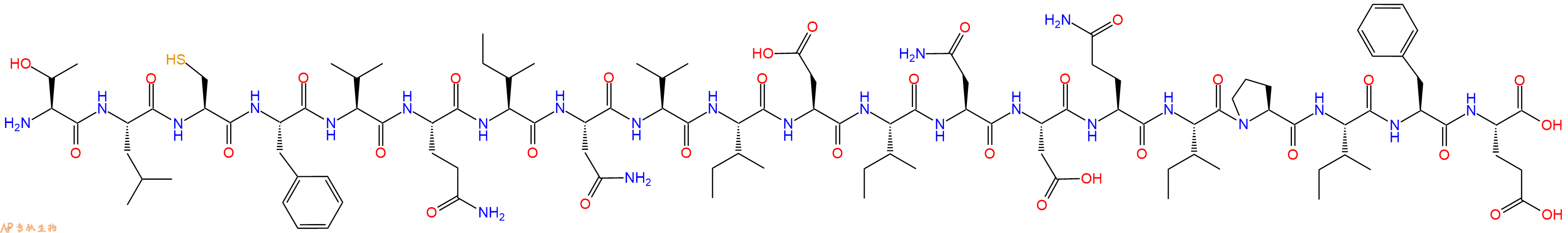 专肽生物产品H2N-Thr-Leu-Cys-Phe-Val-Gln-Ile-Asn-Val-Ile-Asp-Ile-Asn-Asp-Gln-Ile-Pro-Ile-Phe-Glu-OH