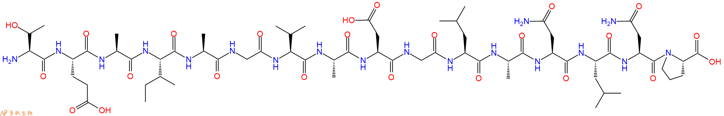 专肽生物产品H2N-Thr-Glu-Ala-Ile-Ala-Gly-Val-Ala-Asp-Gly-Leu-Ala-Asn-Leu-Asn-Pro-OH