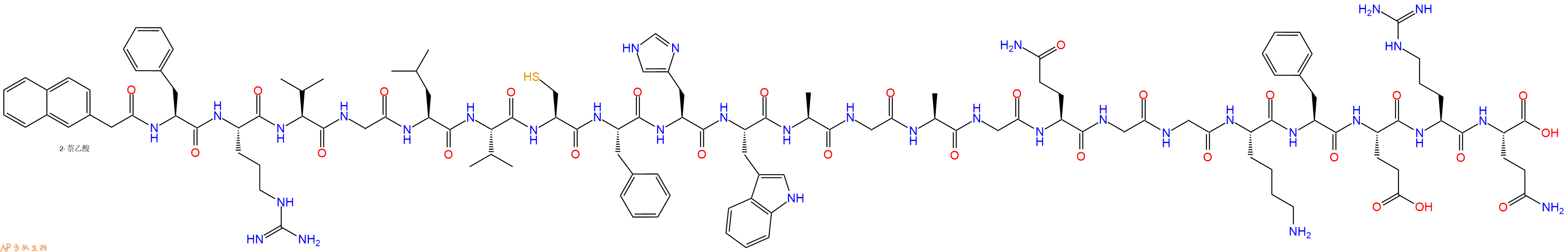 专肽生物产品Nap-Phe-Arg-Val-Gly-Leu-Val-Cys-Phe-His-Trp-Ala-Gly-Ala-Gly-Gln-Gly-Gly-Lys-Phe-Glu-Arg-Gln-OH