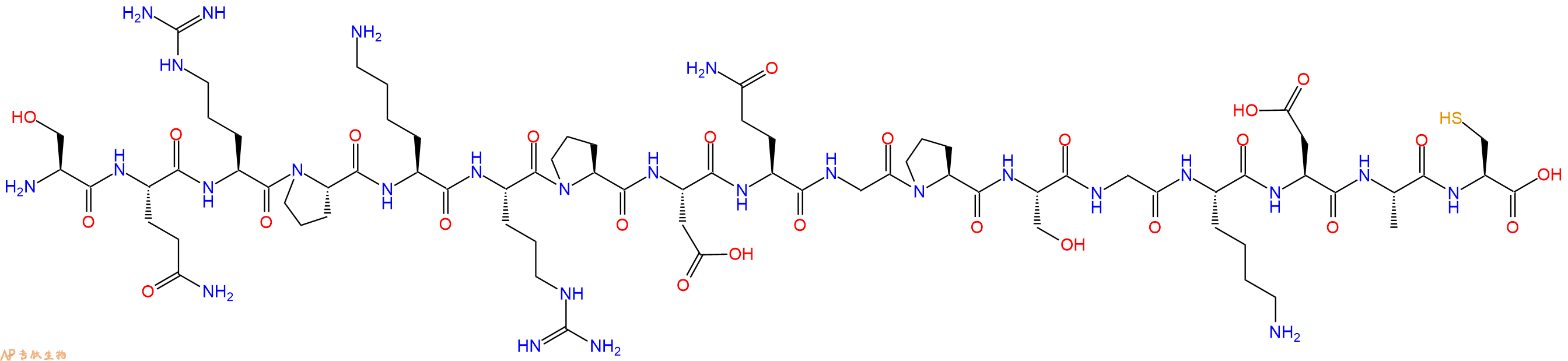 专肽生物产品H2N-Ser-Gln-Arg-Pro-Lys-Arg-Pro-Asp-Gln-Gly-Pro-Ser-Gly-Lys-Asp-Ala-Cys-OH