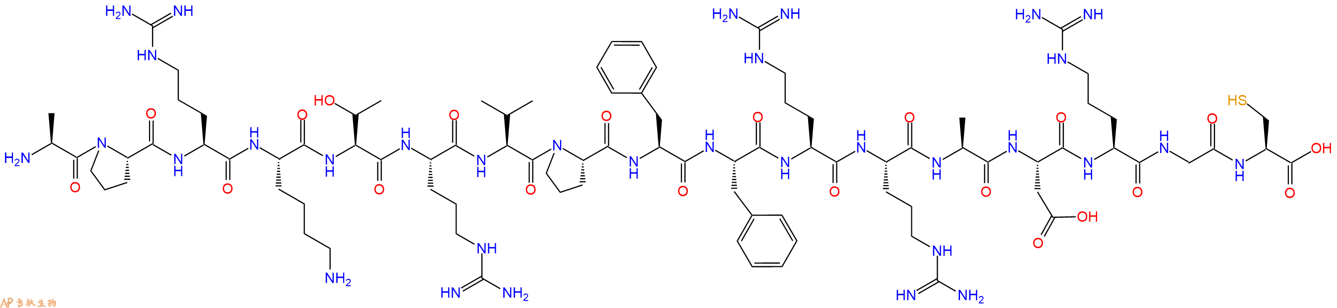 专肽生物产品H2N-Ala-Pro-Arg-Lys-Thr-Arg-Val-Pro-Phe-Phe-Arg-Arg-Ala-Asp-Arg-Gly-Cys-OH