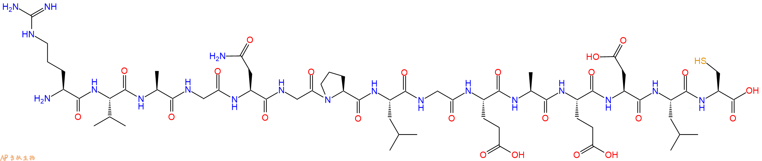 专肽生物产品H2N-Arg-Val-Ala-Gly-Asn-Gly-Pro-Leu-Gly-Glu-Ala-Glu-Asp-Leu-Cys-OH