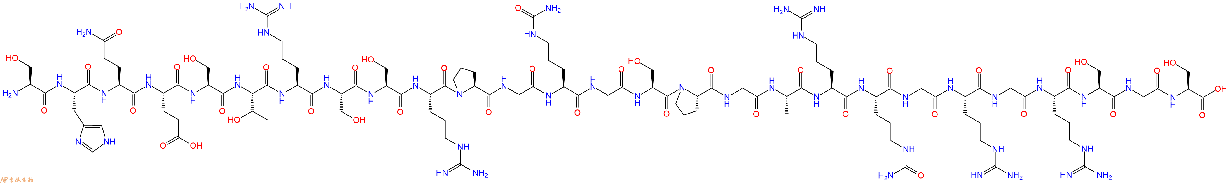专肽生物产品H2N-Ser-His-Gln-Glu-Ser-Thr-Arg-Ser-Ser-Arg-Pro-Gly-Cit-Gly-Ser-Pro-Gly-Ala-Arg-Cit-Gly-Arg-Gly-Arg-Ser-Gly-Ser-OH