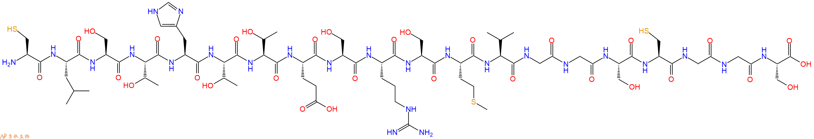 专肽生物产品H2N-Cys-Leu-Ser-Thr-His-Thr-Thr-Glu-Ser-Arg-Ser-Met-Val-Gly-Gly-Ser-Cys-Gly-Gly-Ser-OH