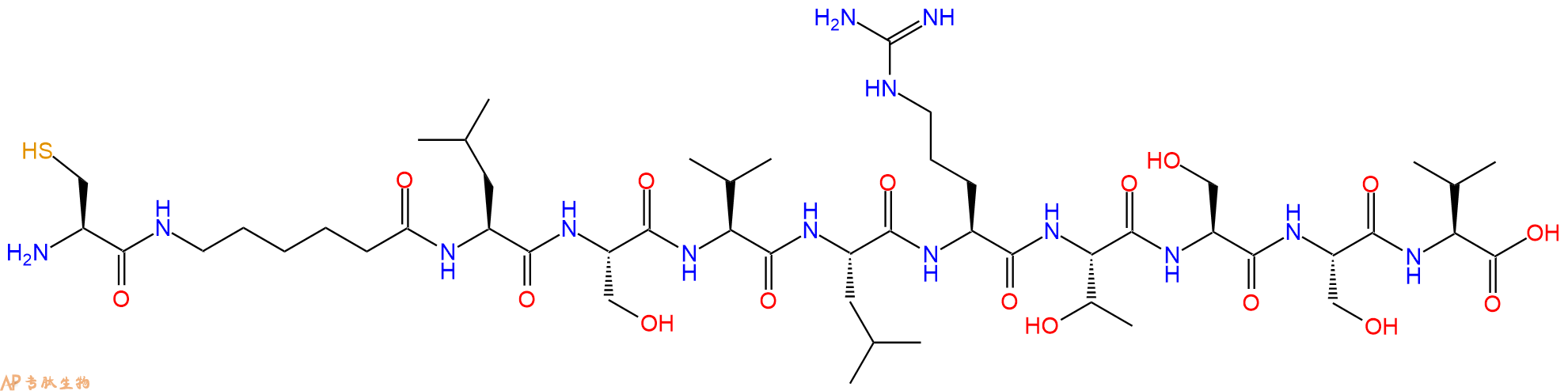 专肽生物产品H2N-Cys-Ahx-Leu-Ser-Val-Leu-Arg-Thr-Ser-Ser-Val-OH