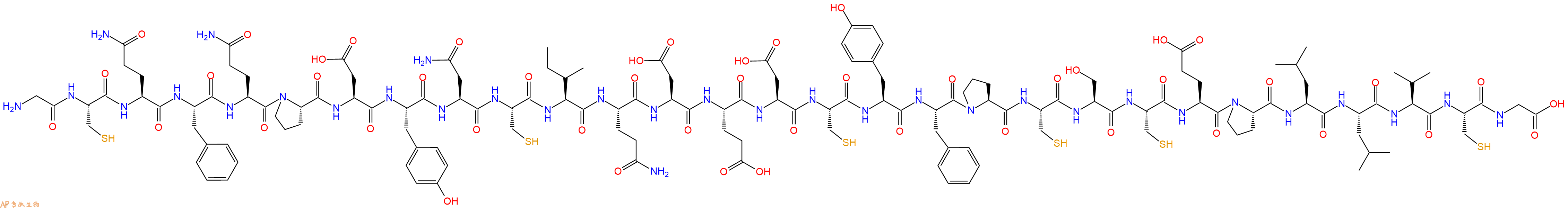 专肽生物产品H2N-Gly-Cys-Gln-Phe-Gln-Pro-Asp-Tyr-Asn-Cys-Ile-Gln-Asp-Glu-Asp-Cys-Tyr-Phe-Pro-Cys-Ser-Cys-Glu-Pro-Leu-Leu-Val-Cys-Gly-OH