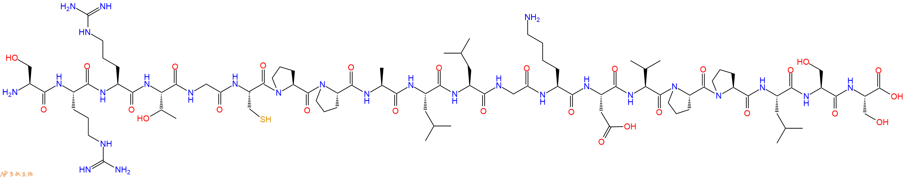 专肽生物产品H2N-Ser-Arg-Arg-Thr-Gly-Cys-Pro-Pro-Ala-Leu-Leu-Gly-Lys-Asp-Val-Pro-Pro-Leu-Ser-Ser-OH